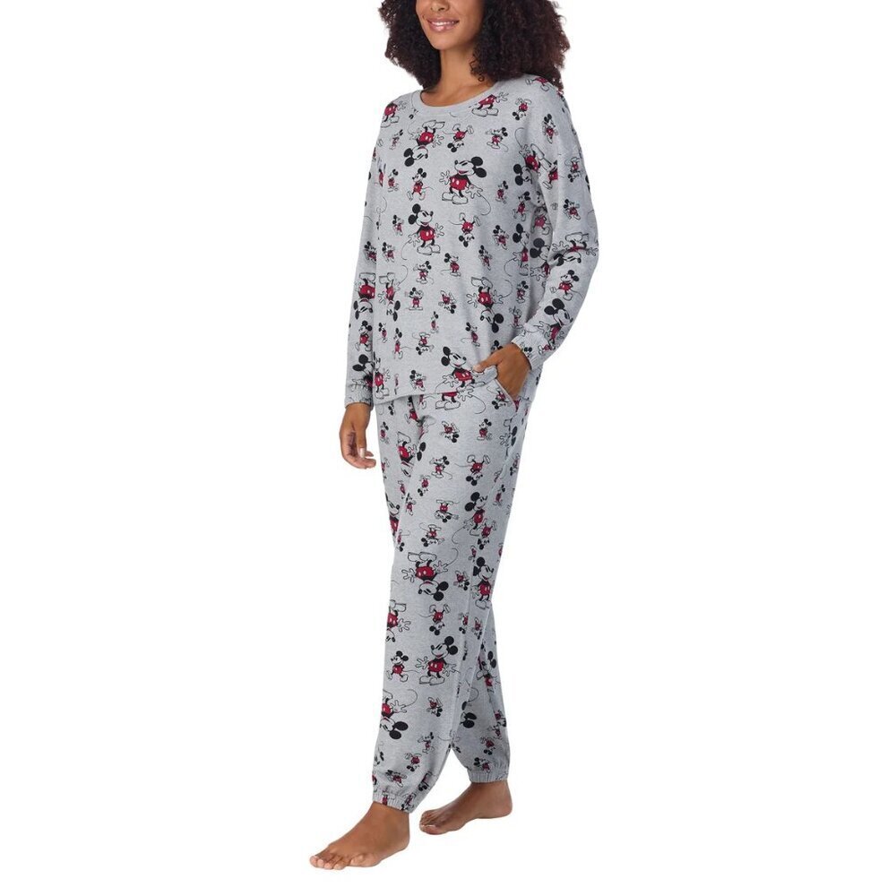 Disney Mickey Mouse Lounge Set Womens 2 Piece Pajama Set Soft Comfy - Picture 3 of 9